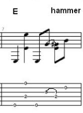 E chord Measure 7 with ham-mer