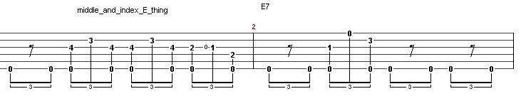 first two measures Hopkins Blues in E