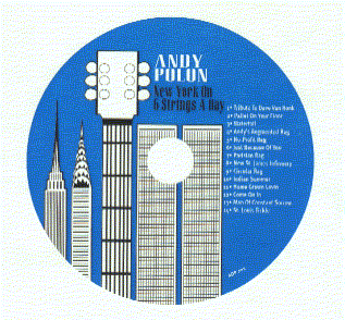 CD Label with artwork for "NY On 6 Strings A Day" CD